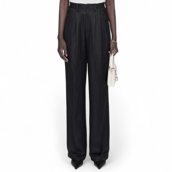 Anine Bing Carrie Pant in Black Linen Blend - Size 32 (XXS) - Picture 1 of 16